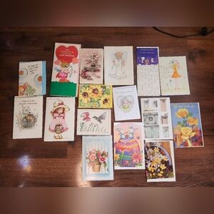 Bundle of Vintage Greeting Cards Various Assortment (16 Total) Unused w/Envelope